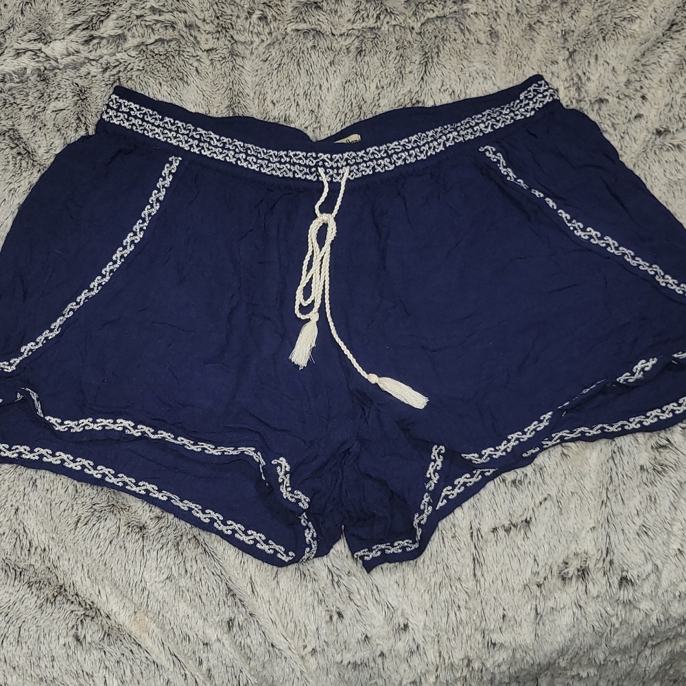 Blue Flowy Shorts